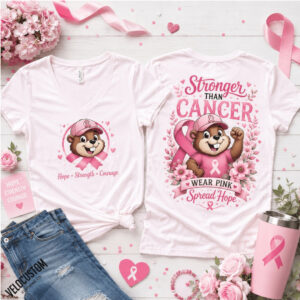 Buc ees Breast Cancer Awareness Pink Ribbon Stronger Shirt