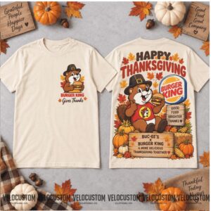 Buc ee's Burger King Thanksgiving Fall Pumpkin Beaver Shirt
