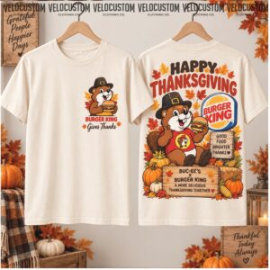 Buc ee's Burger King Thanksgiving Fall Pumpkin Beaver Shirt