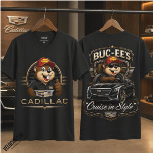 Buc ees Cadillac Beaver Mascot Cruise In Style Graphic Shirt