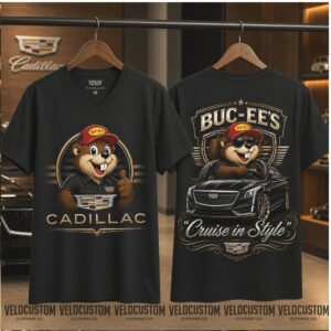 Buc ees Cadillac Beaver Mascot Cruise In Style Graphic Shirt