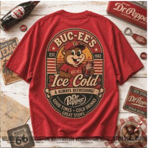 Buc ee's Dr Pepper Ice Cold Refreshing Road Trip Vintage Shirt