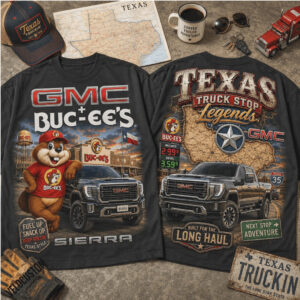 Buc ees GMC Sierra Beaver Texas Truck Stop Legends Trucker Shirt