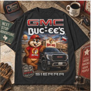 Buc ees GMC Sierra Beaver Texas Truck Stop Legends Trucker Shirt