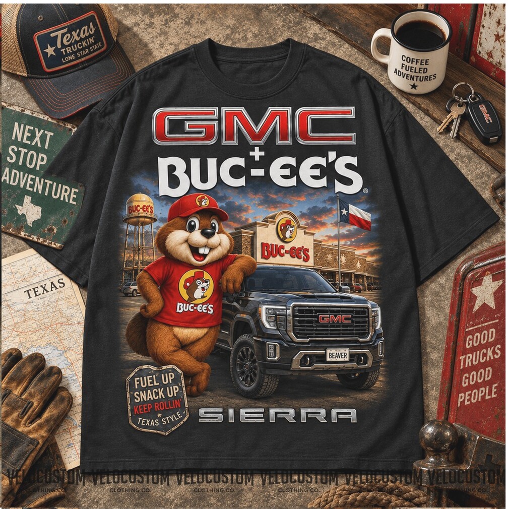 Buc ees GMC Sierra Beaver Texas Truck Stop Legends Trucker Shirt Buc ees GMC Sierra Beaver Texas Truck Stop Legends Trucker Shirt