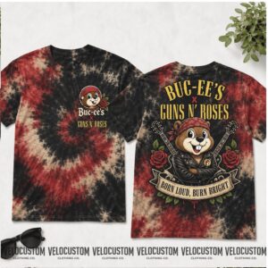 Buc ee's Guns N' Roses Rock Band Mascot Tie Dye Shirt