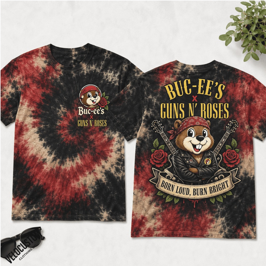 Buc ee’s Guns N’ Roses Rock Band Mascot Tie Dye Shirt Buc ee’s Guns N’ Roses Rock Band Mascot Tie Dye Shirt