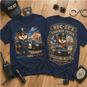Buc ees Highway Patrol Beaver Police Officer Cruiser Car Shirt