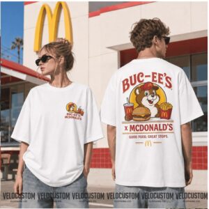 Buc ees McDonalds Beaver Mascot Burger And Fries Graphic Shirt