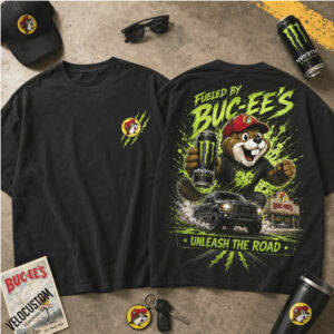 Buc ees Monster Energy Beaver Mascot Truck Graphic Shirt