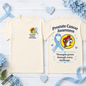 Buc ees Prostate Cancer Awareness Blue Ribbon Mascot Faith Shirt