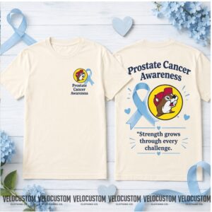 Buc ees Prostate Cancer Awareness Blue Ribbon Mascot Faith Shirt