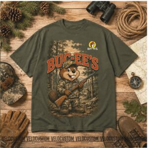 Buc ees Texas Beaver Mascot Camo Hunting Expedition Wildlife Buck Deer Shirt