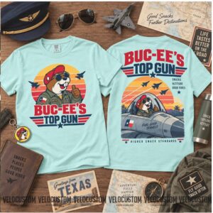 Buc ee's Top Gun Movie Parody Texas Aviation Shirt