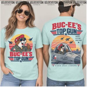 Buc ee's Top Gun Movie Parody Texas Aviation Shirt