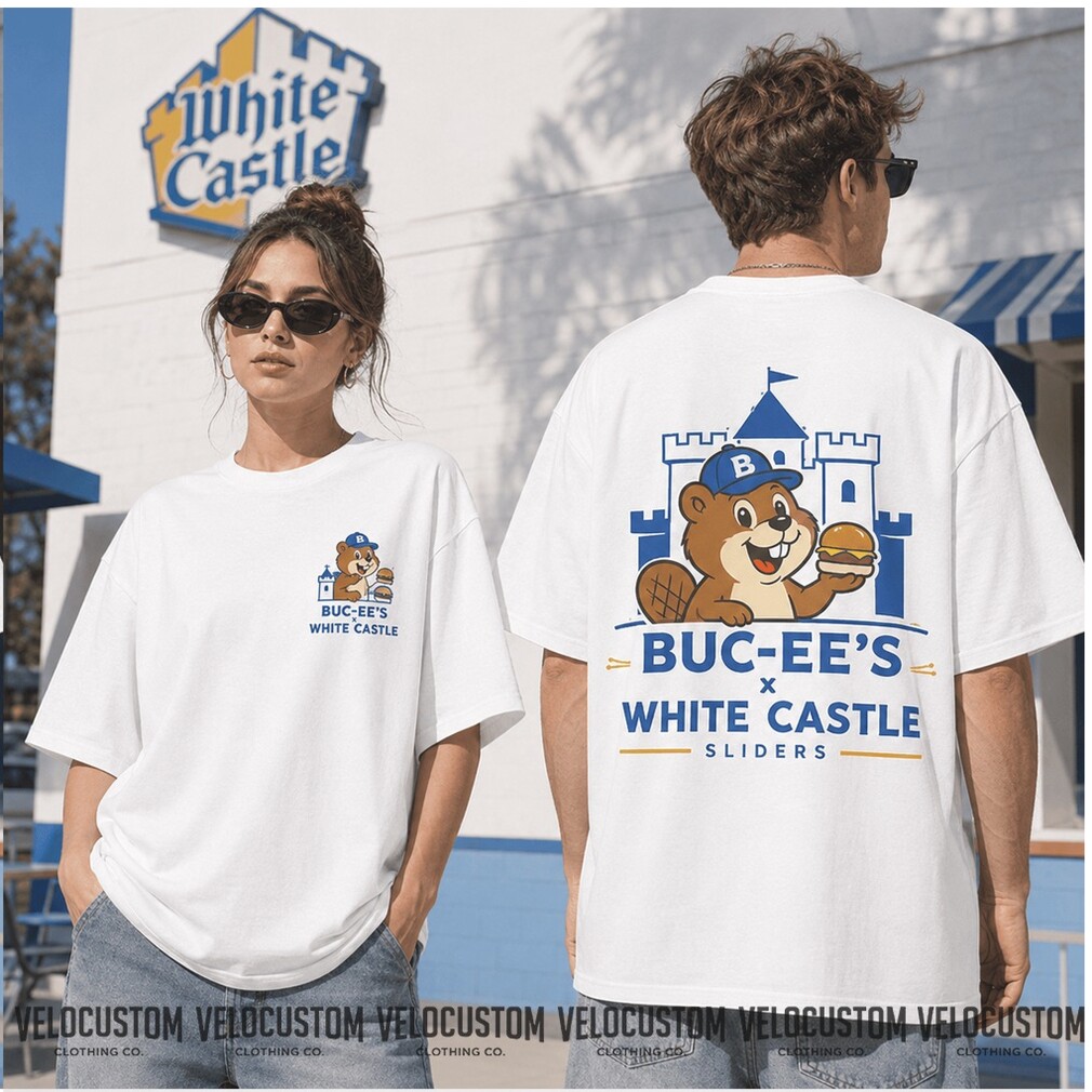 Buc ees White Castle Beaver Mascot Sliders Castle Graphic Shirt Buc ees White Castle Beaver Mascot Sliders Castle Graphic Shirt