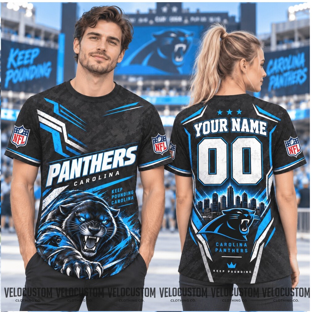 Carolina Panthers Panther Mascot Custom Name Football Shirt Carolina Panthers Panther Mascot Custom Name Football Shirt