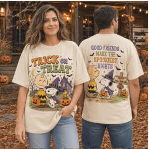 Charlie Brown Snoopy Witch Costume Spooky Nights Shirt