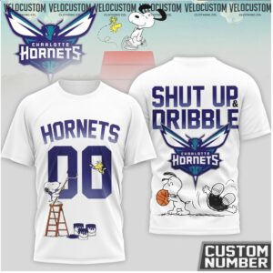 Charlotte Hornets Snoopy Basketball Custom Number Shirt