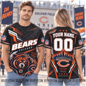 Chicago Bears Bear Mascot Custom Name Football Shirt