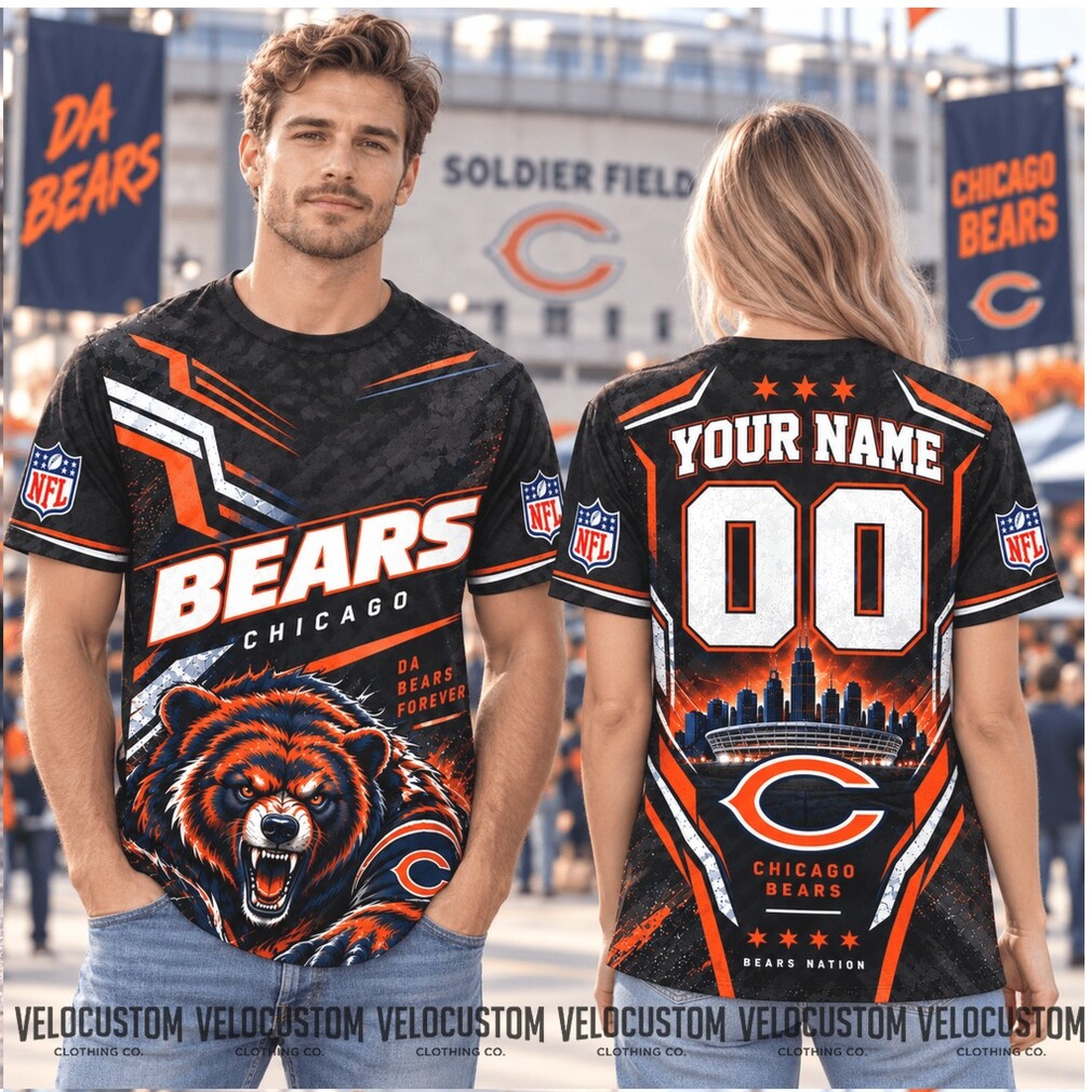Chicago Bears Bear Mascot Custom Name Football Shirt Chicago Bears Bear Mascot Custom Name Football Shirt