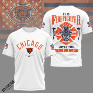Chicago Bears Firefighter American Flag Fire Department Shirt