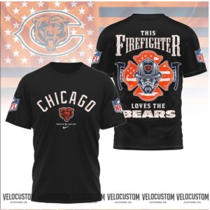 Chicago Bears Firefighter American Flag Fire Department Shirt