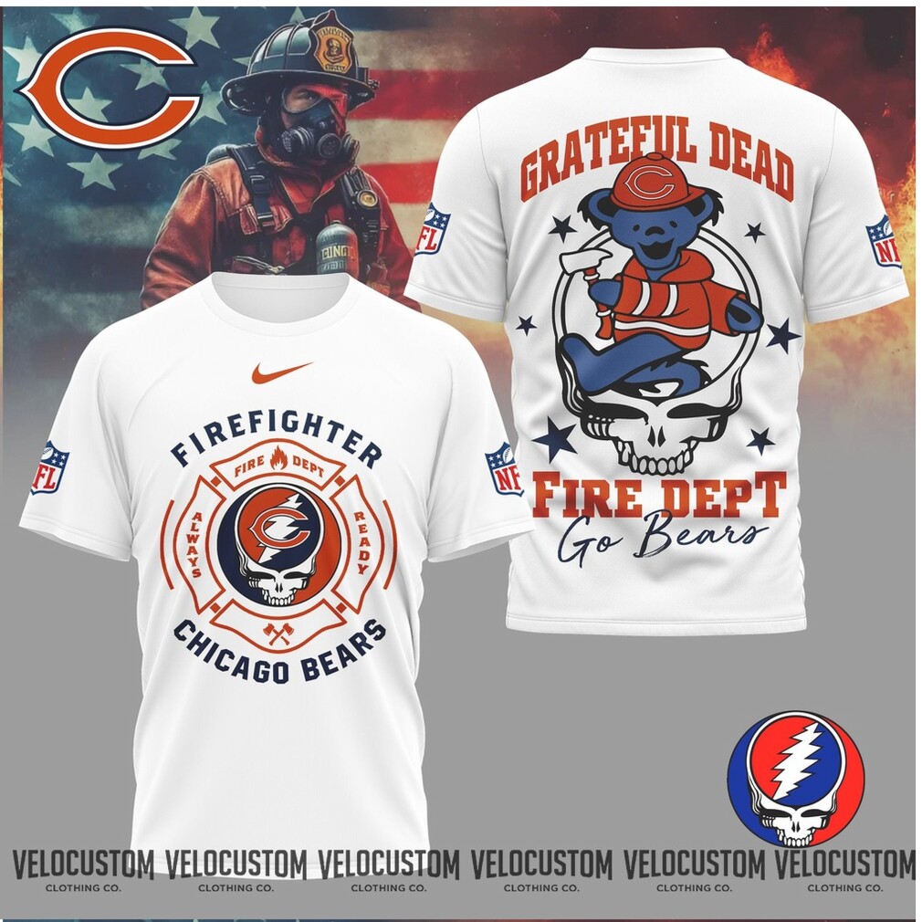Chicago Bears Firefighter Grateful Dead Bear Shirt Chicago Bears Firefighter Grateful Dead Bear Shirt