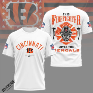 Cincinnati Bengals Firefighter American Flag Fire Department Shirt