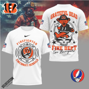 Cincinnati Bengals Firefighter Grateful Dead Bear Shirt