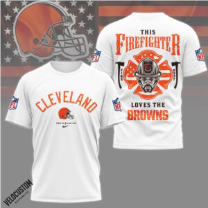 Cleveland Browns Firefighter American Flag Fire Department Shirt