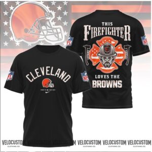Cleveland Browns Firefighter American Flag Fire Department Shirt