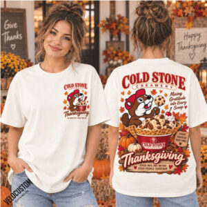 Cold Stone Creamery Thanksgiving Beaver Ice Cream Shirt