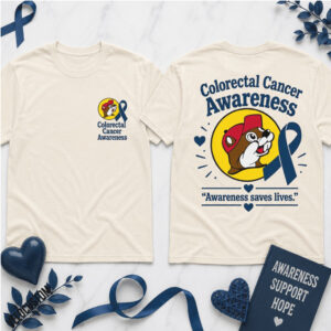 Colorectal Cancer Awareness Beaver Blue Ribbon Support Shirt