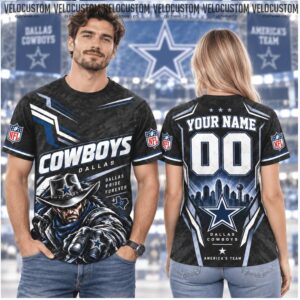 Dallas Cowboys Cowboy Mascot Custom Name Football Shirt Dallas Cowboys Cowboy Mascot Custom Name Football Shirt