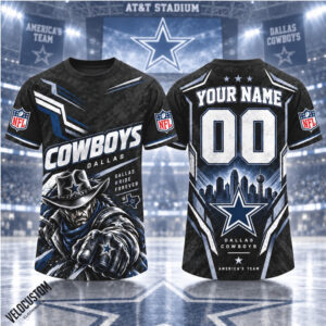 Dallas Cowboys Cowboy Mascot Custom Name Football Shirt