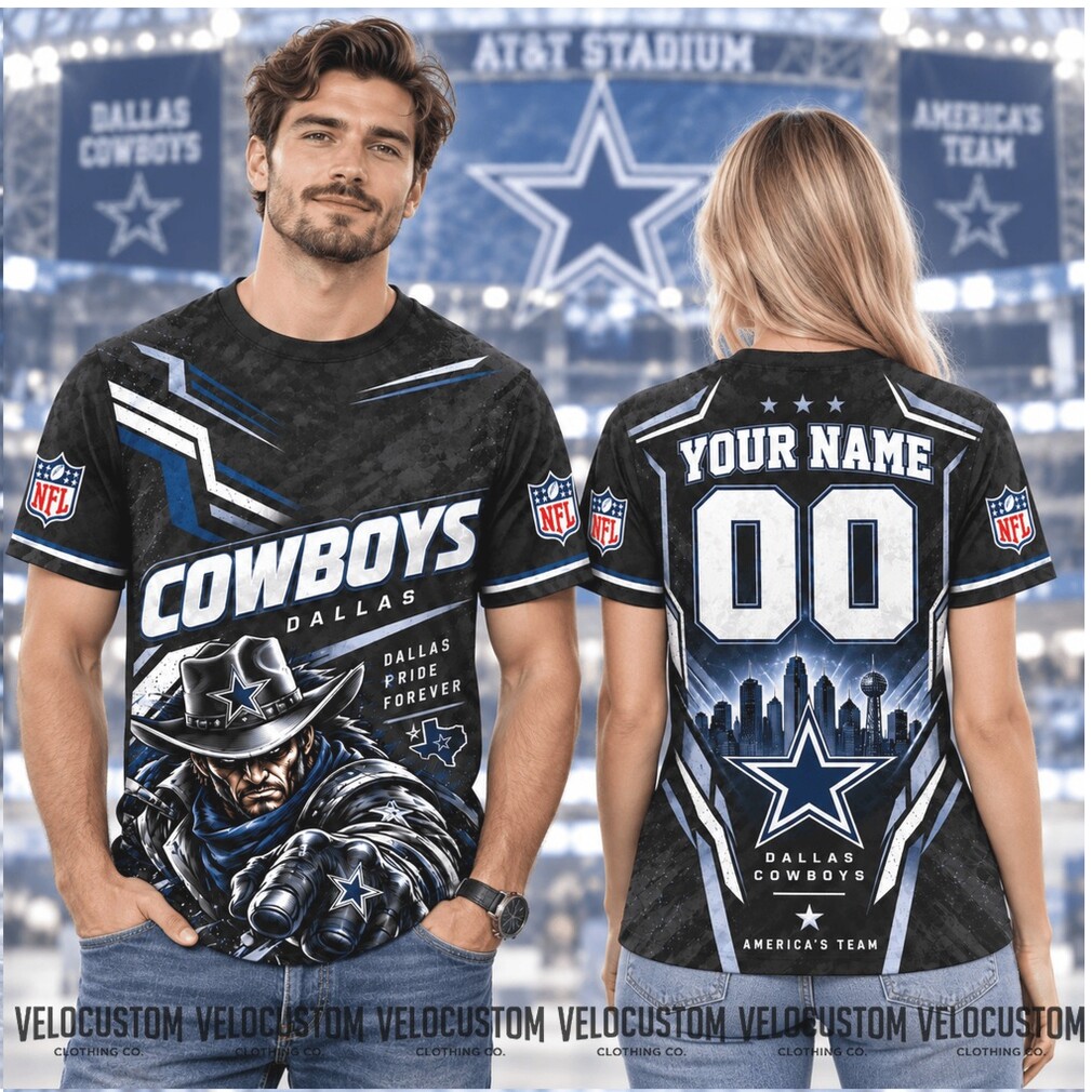 Dallas Cowboys Cowboy Mascot Custom Name Football Shirt Dallas Cowboys Cowboy Mascot Custom Name Football Shirt
