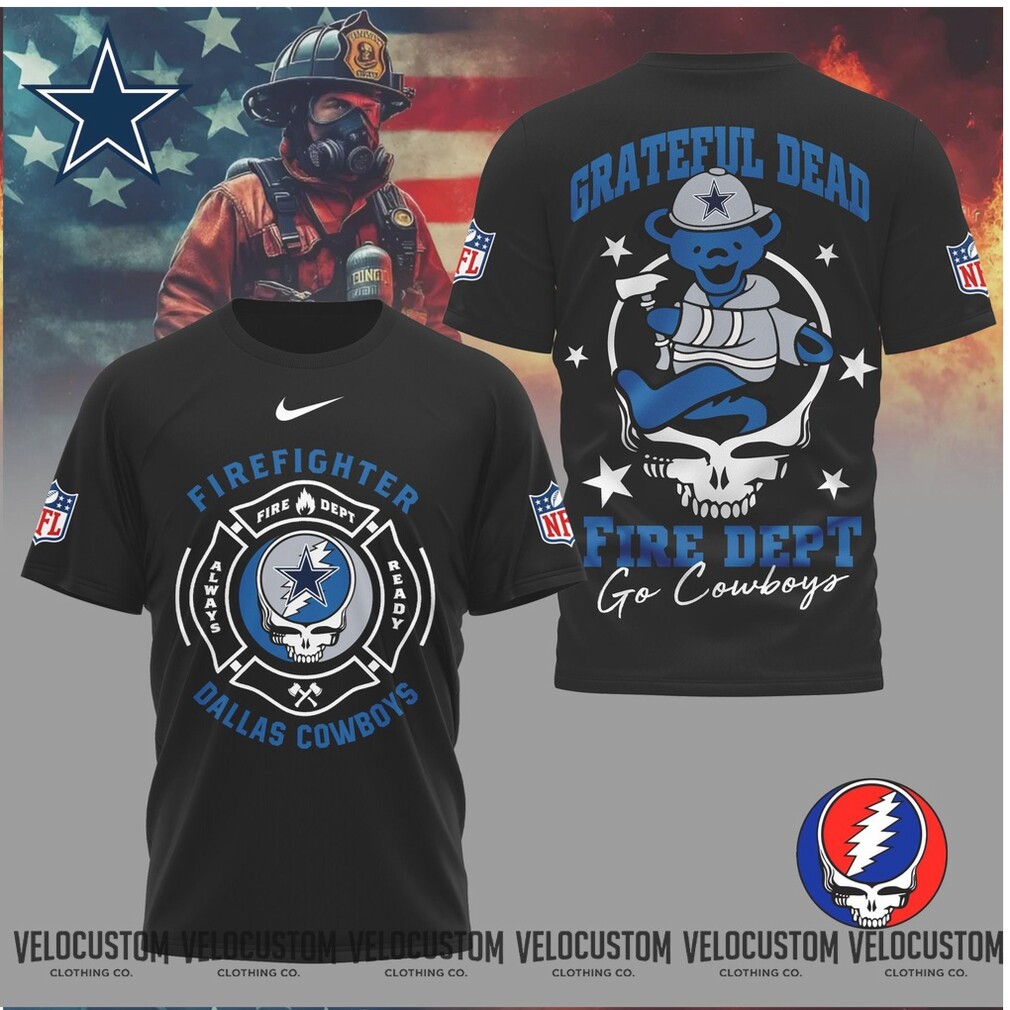 Dallas Cowboys Firefighter Grateful Dead Bear Shirt Dallas Cowboys Firefighter Grateful Dead Bear Shirt
