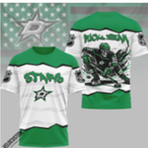 Dallas Stars Skeleton Hockey Skull Puck Yeah Shirt