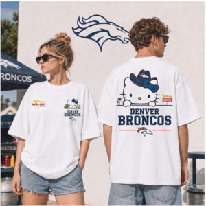Denver Broncos Cute Cat Cowboy Hat Football Shirt