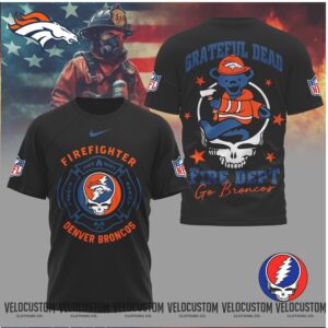 Denver Broncos Firefighter Grateful Dead Bear Shirt