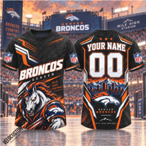 Denver Broncos Horse Mascot Custom Name Football Shirt