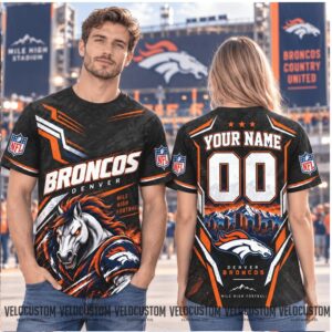 Denver Broncos Horse Mascot Custom Name Football Shirt