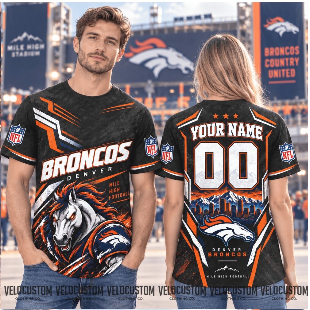 Denver Broncos Horse Mascot Custom Name Football Shirt Denver Broncos Horse Mascot Custom Name Football Shirt