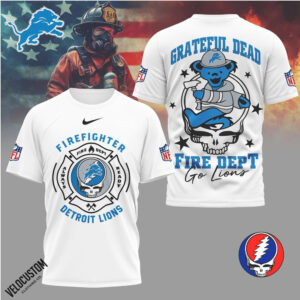 Detroit Lions Firefighter Grateful Dead Fire Dept Shirt