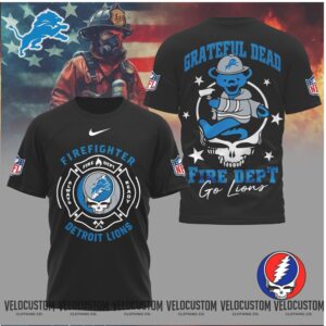 Detroit Lions Firefighter Grateful Dead Fire Dept Shirt