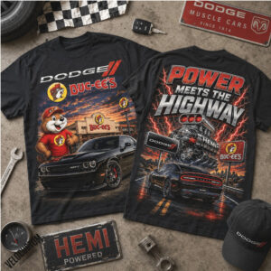 Dodge Buc ee's Power Meets the Highway Hemi Muscle Car Shirt