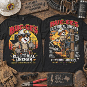 Electrical Lineman Power Utility Worker Beaver Shirt