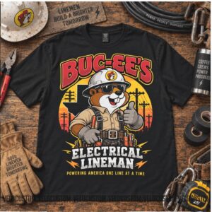 Electrical Lineman Power Utility Worker Beaver Shirt