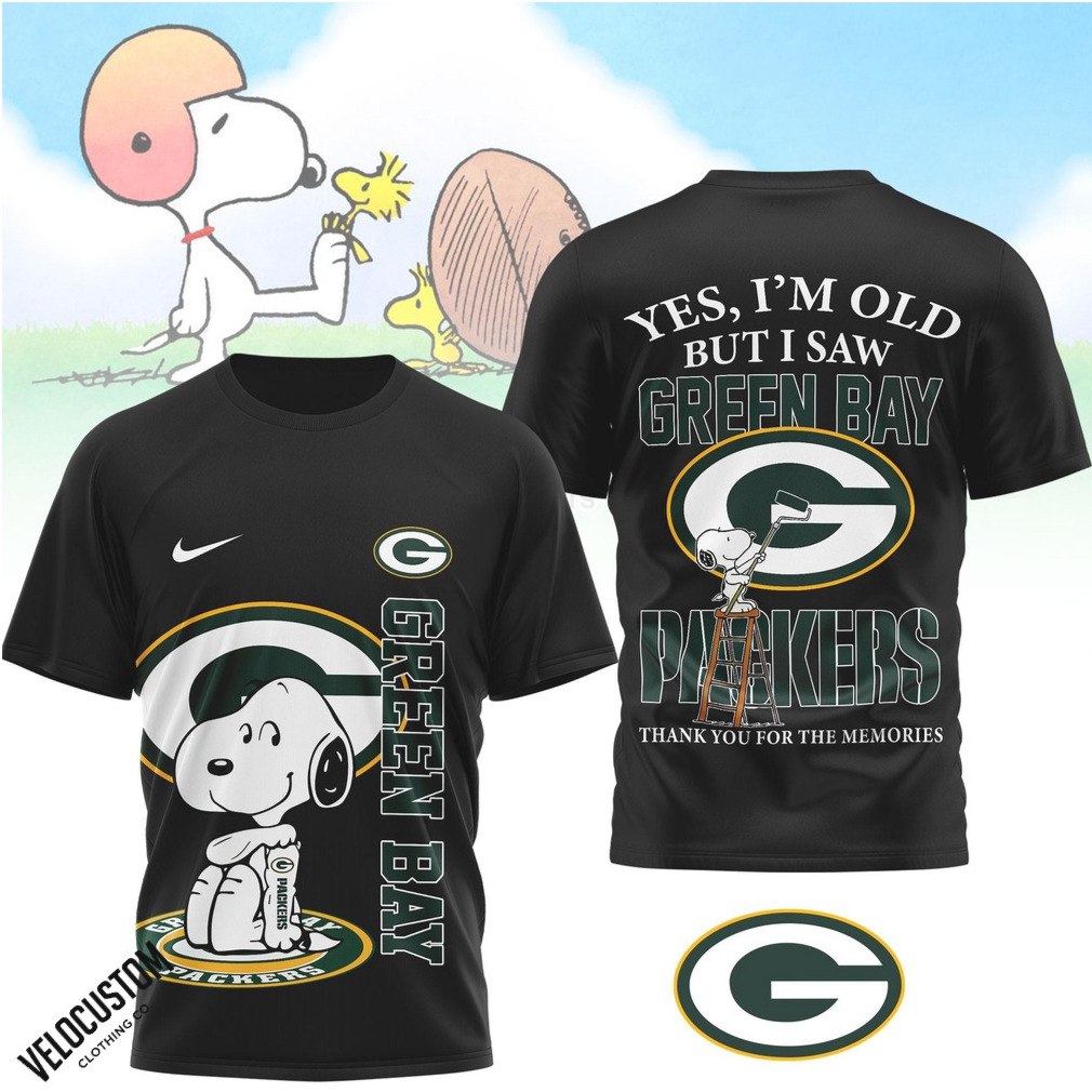 Green Bay Packers Snoopy Yes I Am Old But I Saw Thank You For The Memories Shirt Green Bay Packers Snoopy Yes I Am Old But I Saw Thank You For The Memories Shirt